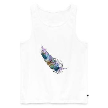 Feather - Men's Premium Organic Tank Top - white - Front - AI Model Male 178 light (178cm)