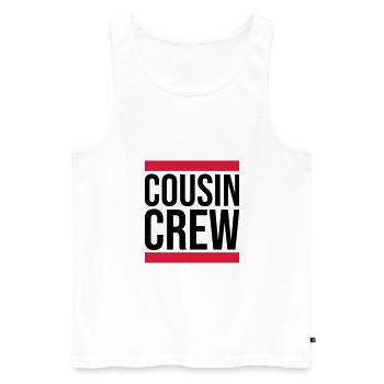 Leader Cousin Crew Team - Débardeur bio Premium Homme - blanc - Devant - Michal (187cm)