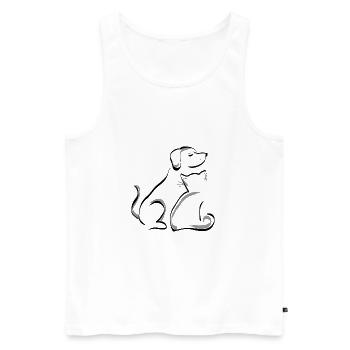 Chat et chien Meilleurs amis - Débardeur bio Premium Homme - blanc - Devant - Michal (187cm)