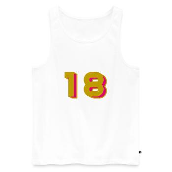 18 - Men's Premium Organic Tank Top - white - Front - AI Model Male 178 light (178cm)