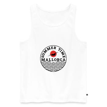 Summer in Mallorca - Men's Premium Organic Tank Top - white - Front - AI Model Male 178 light (178cm)