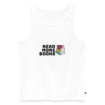 Read more books - Men's Premium Organic Tank Top - white - Front - AI Model Male 178 light (178cm)