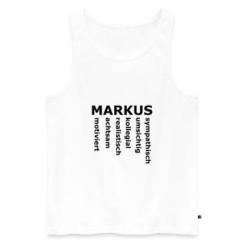 Markus - Ein spezielles Design für Markus - Männer Premium Bio Tank Top - Weiß - Vorne - AI Model Male 178 light (178cm)