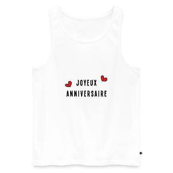 HAPPY BIRTHDAY. ANNIVERSARY. HAPPY BIRTHDAY - Men's Premium Organic Tank Top - white - Front - Michal (187cm)