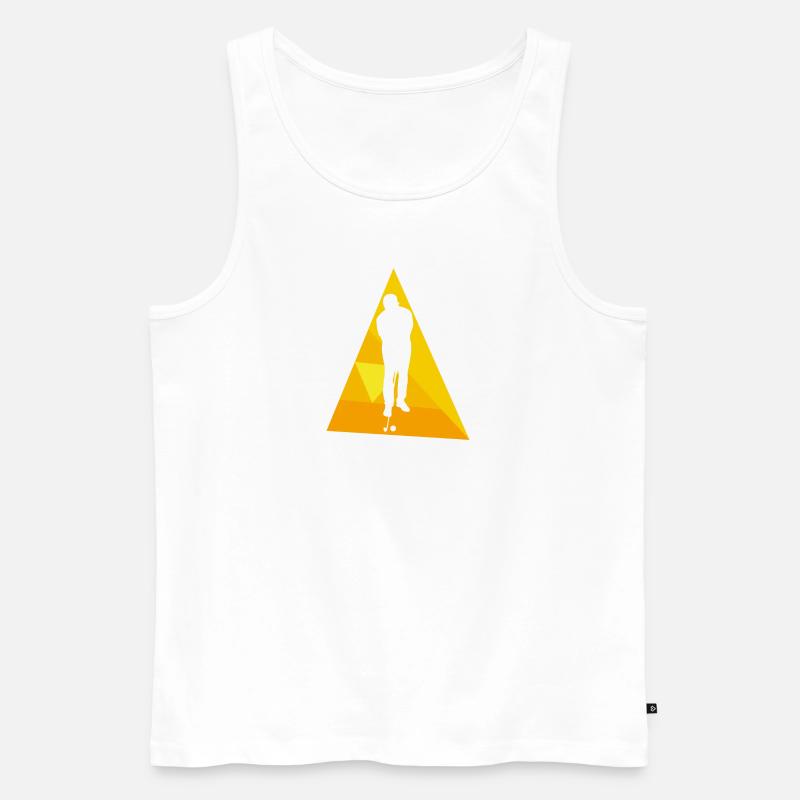 Golf Golfer Golfball Golfschläger - Männer Premium Bio Tank Top - Weiß