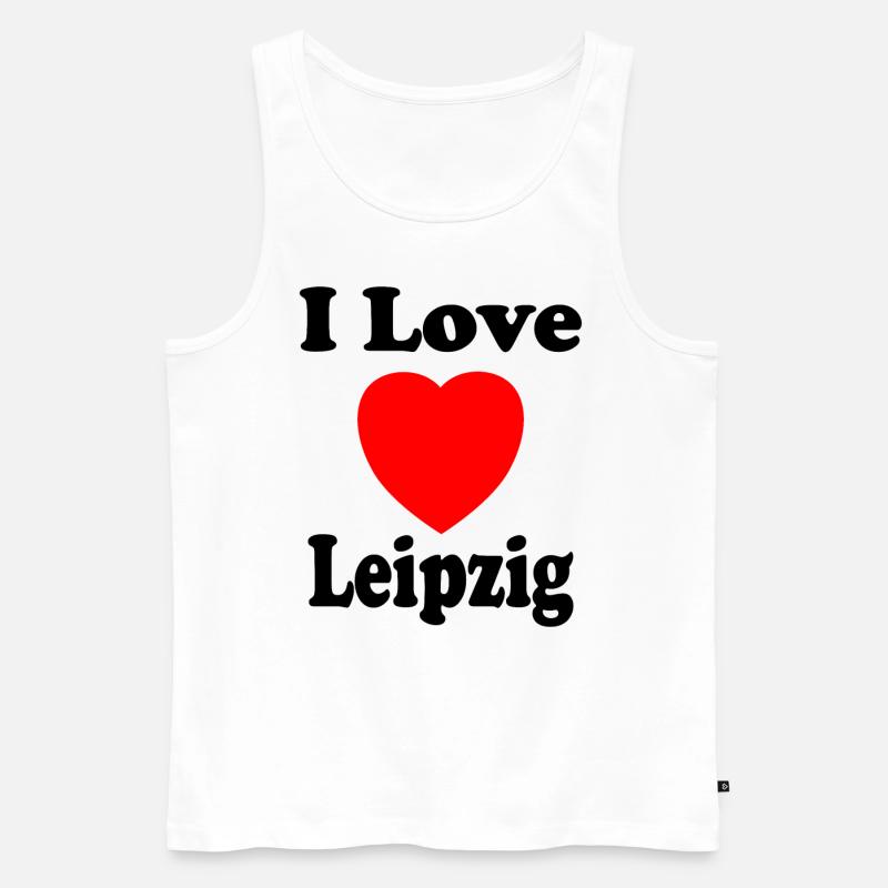 I love Leipzig mit Herz - Männer Premium Bio Tank Top - Weiß