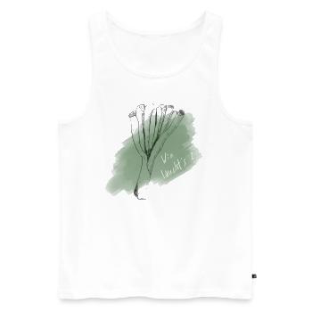 Lauch; Porree -Lustiger Spruch: Wie laucht's? - Männer Premium Bio Tank Top - Weiß - Vorne - Michal (187cm)