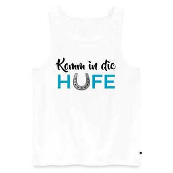 Komm in die Hufe - Männer Premium Bio Tank Top - Weiß - Vorne - Michal (187cm)