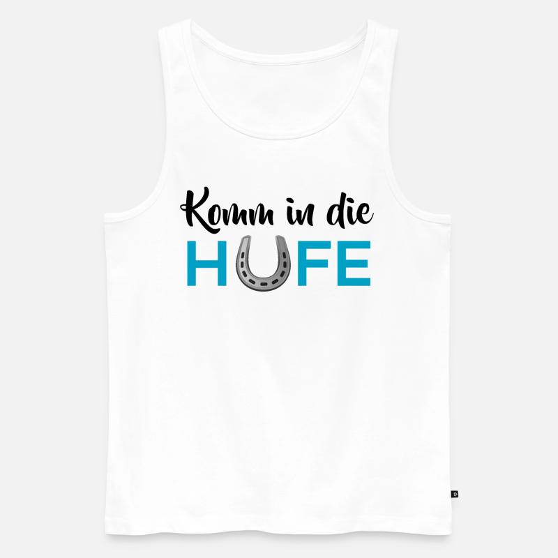 Komm in die Hufe - Männer Premium Bio Tank Top - Weiß