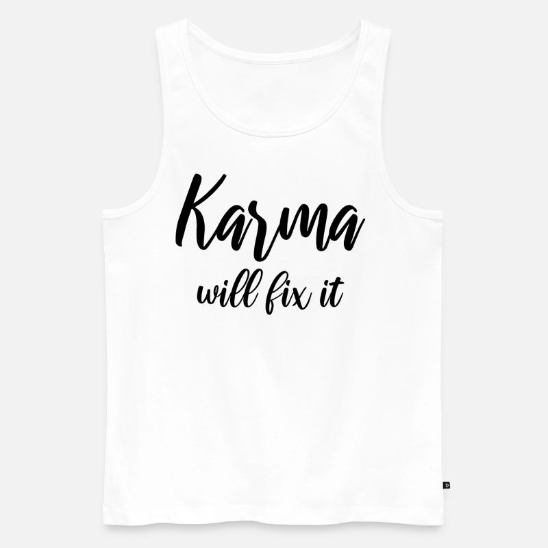 Karma will fix it - Männer Premium Bio Tank Top - Weiß