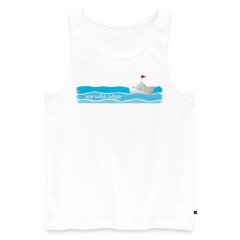 Ich will Meer - Männer Premium Bio Tank Top - Weiß - Vorne - AI Model Male 178 light (178cm)