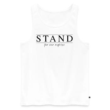 Stand for our rights - Men's Premium Organic Tank Top - white - Front - Michal (187cm)