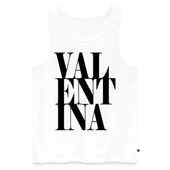Valentina Nom Prénom Police moderne Word Art - Débardeur bio Premium Homme - blanc - Devant - AI Model Male 178 light (178cm)