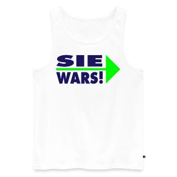 Sie wars! Partner- oder Partyshirt - Männer Premium Bio Tank Top - Weiß - Vorne - AI Model Male 178 light (178cm)