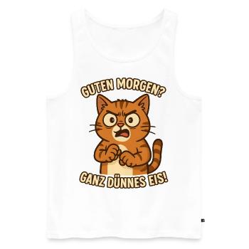 Bonjour Chat de glace très mince - Débardeur bio Premium Homme - blanc - Devant - Michal (187cm)