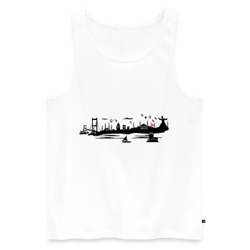Istanbul - Männer Premium Bio Tank Top - Weiß - Vorne - Michal (187cm)