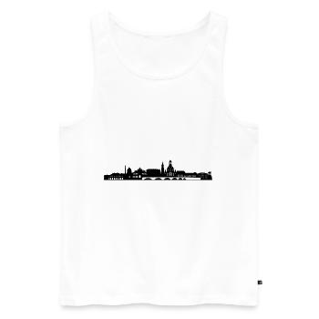 Dresden - Männer Premium Bio Tank Top - Weiß - Vorne - Michal (187cm)