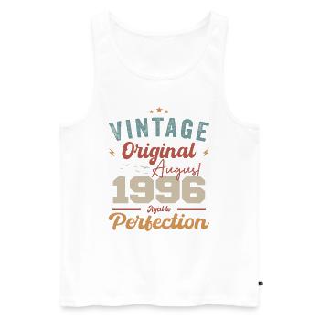 August 1996 Vintage Vintage Birthday Retro - Men's Premium Organic Tank Top - white - Front - Michal (187cm)