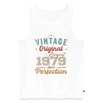 August 1979 Vintage Vintage Birthday Retro - Men's Premium Organic Tank Top - white - Front - Michal (187cm)