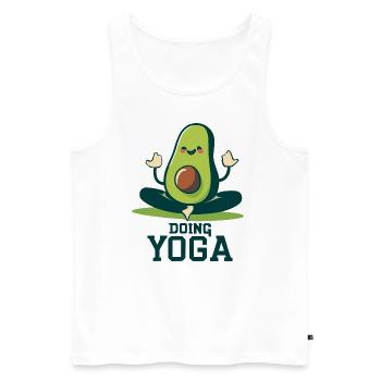 Faire du yoga Avocat Méditation - Débardeur bio Premium Homme - blanc - Devant - Michal (187cm)