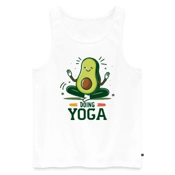 Faire du yoga Avocat Méditation - Débardeur bio Premium Homme - blanc - Devant - Michal (187cm)