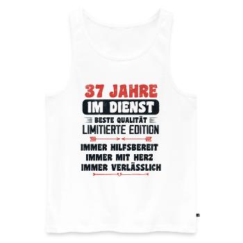 37 Jahre im Dienst 37 Jähriges Dienstjubiläum - Männer Premium Bio Tank Top - Weiß - Vorne - Michal (187cm)