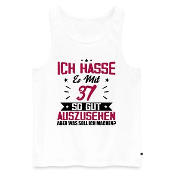 Ich hasse es mit 37 Geburtstag Gut Aussehen - Männer Premium Bio Tank Top - Weiß - Vorne - AI Model Male 178 light (178cm)
