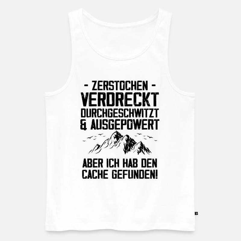 Gecache Geocaching Hobby Cache - Männer Premium Bio Tank Top - Weiß