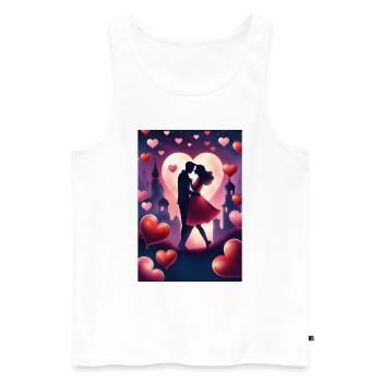 A couple in love - Men's Premium Organic Tank Top - white - Front - Michal (187cm)
