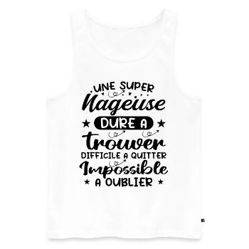 Une Super Nageuse - Cadeau nageuse - Débardeur bio Premium Homme - blanc - Devant - Michal (187cm)