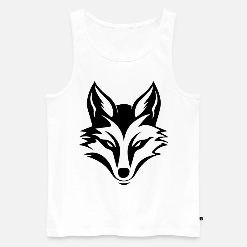 Fuchs Kopf Silhouette - Männer Premium Bio Tank Top - Weiß