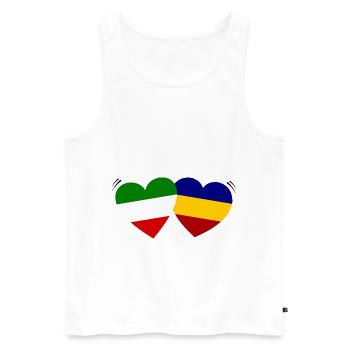 Italy Romania Love - Men's Premium Organic Tank Top - white - Front - Michal (187cm)