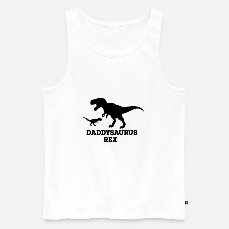 Daddysaurus Rex - Männer Premium Bio Tank Top - Weiß