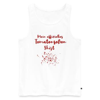 Tomatensoße Flecke - Männer Premium Bio Tank Top - Weiß - Vorne - Michal (187cm)