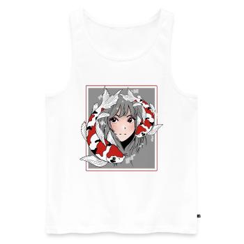 Manga Anime Otaku Koi - Débardeur bio Premium Homme - blanc - Devant - Michal (187cm)