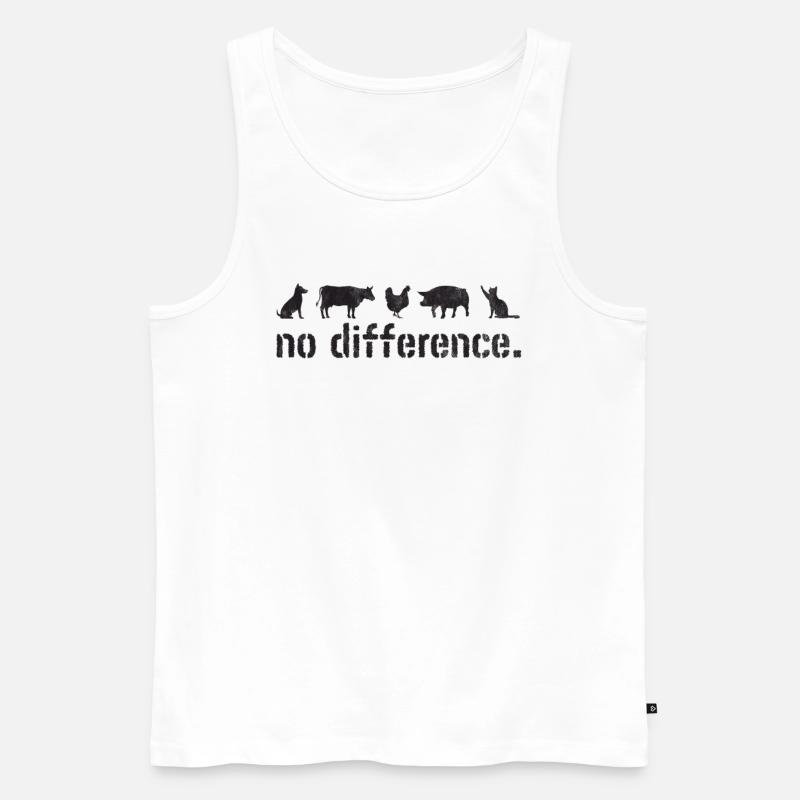 No Difference - Tierschutz Vegan - Männer Premium Bio Tank Top - Weiß