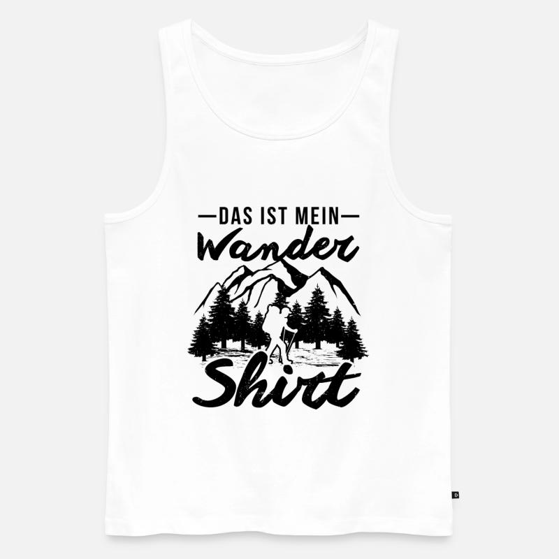 Das ist mein Wandershirt - - Männer Premium Bio Tank Top - Weiß