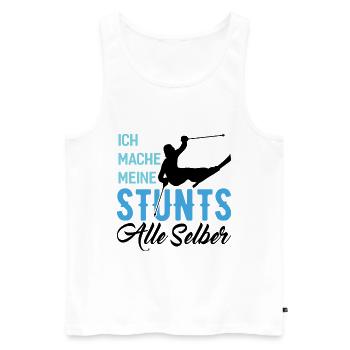 Ich Mache meine Stunts Alle Selber - (S.K) - Männer Premium Bio Tank Top - Weiß - Vorne - Michal (187cm)