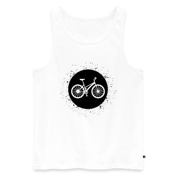 Kreis mit Spritzen und Fahrrad - - Männer Premium Bio Tank Top - Weiß - Vorne - Michal (187cm)