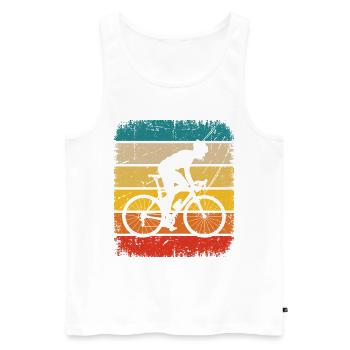 Vintage Square and Cycling 1 - - Men's Premium Organic Tank Top - white - Front - Michal (187cm)