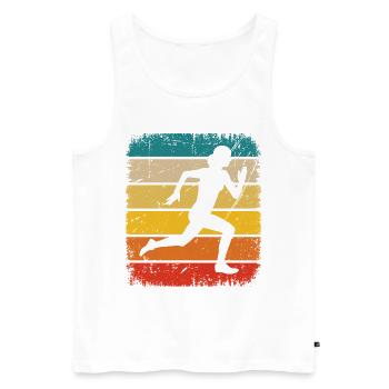 Vintage Square and Running 1 - - Men's Premium Organic Tank Top - white - Front - Michal (187cm)