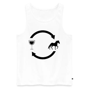 Flèches de chargement de vin et cheval - - Débardeur bio Premium Homme - blanc - Devant - Michal (187cm)