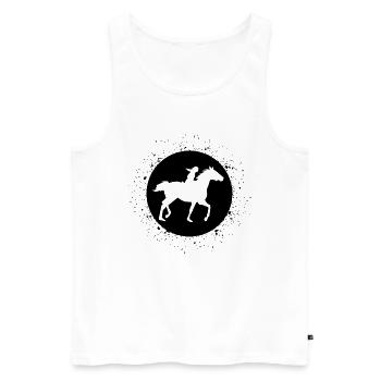 Cercle avec seringues et cheval - (2) - Débardeur bio Premium Homme - blanc - Devant - Michal (187cm)