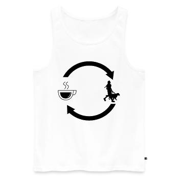Flèches de chargement de café et chien 2 - - Débardeur bio Premium Homme - blanc - Devant - Michal (187cm)