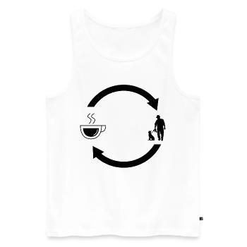 Flèches de chargement de café et chien 1 - - Débardeur bio Premium Homme - blanc - Devant - Michal (187cm)