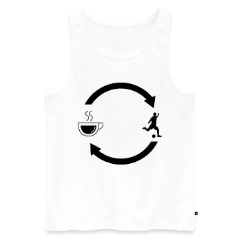 Coffee load arrows and football 1 - - Men's Premium Organic Tank Top - white - Front - Michal (187cm)