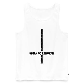 Uptempo - Rave - Hardstyle - Gabber - Geschenk - Männer Premium Bio Tank Top - Weiß - Vorne - AI Model Male 178 light (178cm)