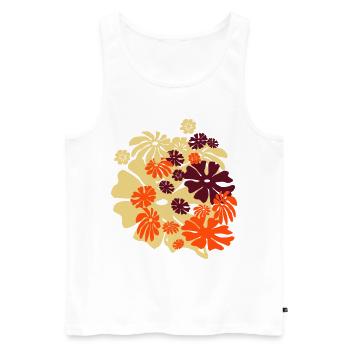 blüten blumen floral hawaii flippig 70er Jahre80er - Männer Premium Bio Tank Top - Weiß - Vorne - AI Model Male 178 light (178cm)