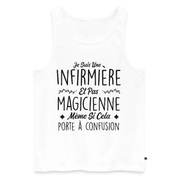 Humour Infirmière - Fête des mères - Débardeur bio Premium Homme - blanc - Devant - AI Model Male 178 light (178cm)