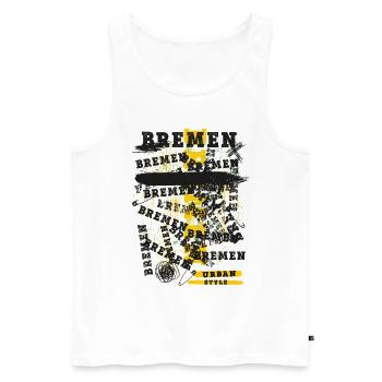 Brême Allemagne Ville Skyline Accueil Amour - Débardeur bio Premium Homme - blanc - Devant - Michal (187cm)